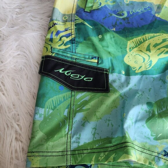 Mojo Gear Fishing Performance Board Shorts Swim Trunk Men Sz 36 - Picture 12 of 16